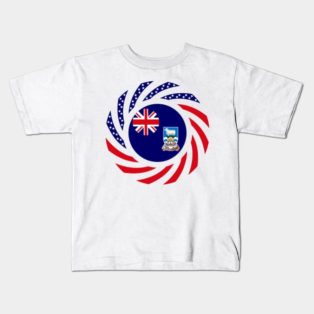 Falklands Islander American Multinational Patriot Flag Series Kids T-Shirt by Village Values